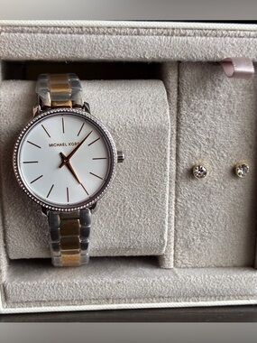 Michael Kors Women's Two-Tone Silver and Gold Bracelet Watch